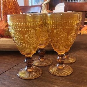 Amber Goblet Set